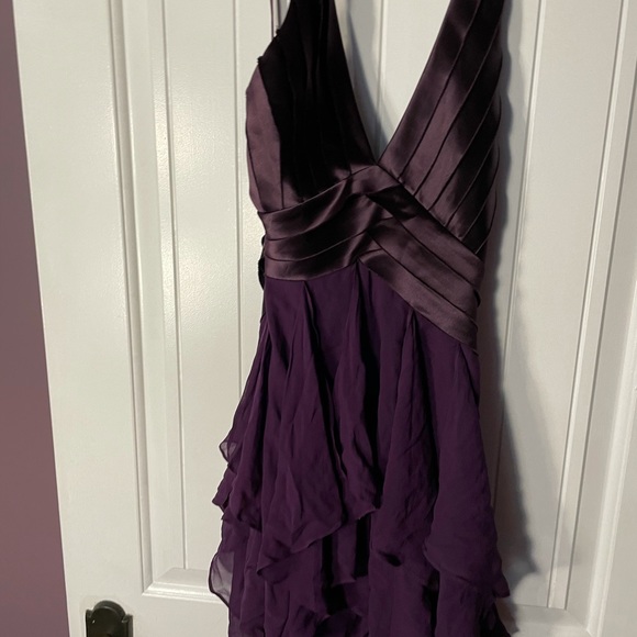 Mixed fabric bcbg halter cocktail dress - Picture 2 of 6
